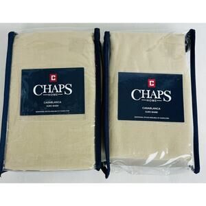 Chaps Ralph Lauren Casablanca Tan Cotton Euro Pillow Shams Set of 2 New